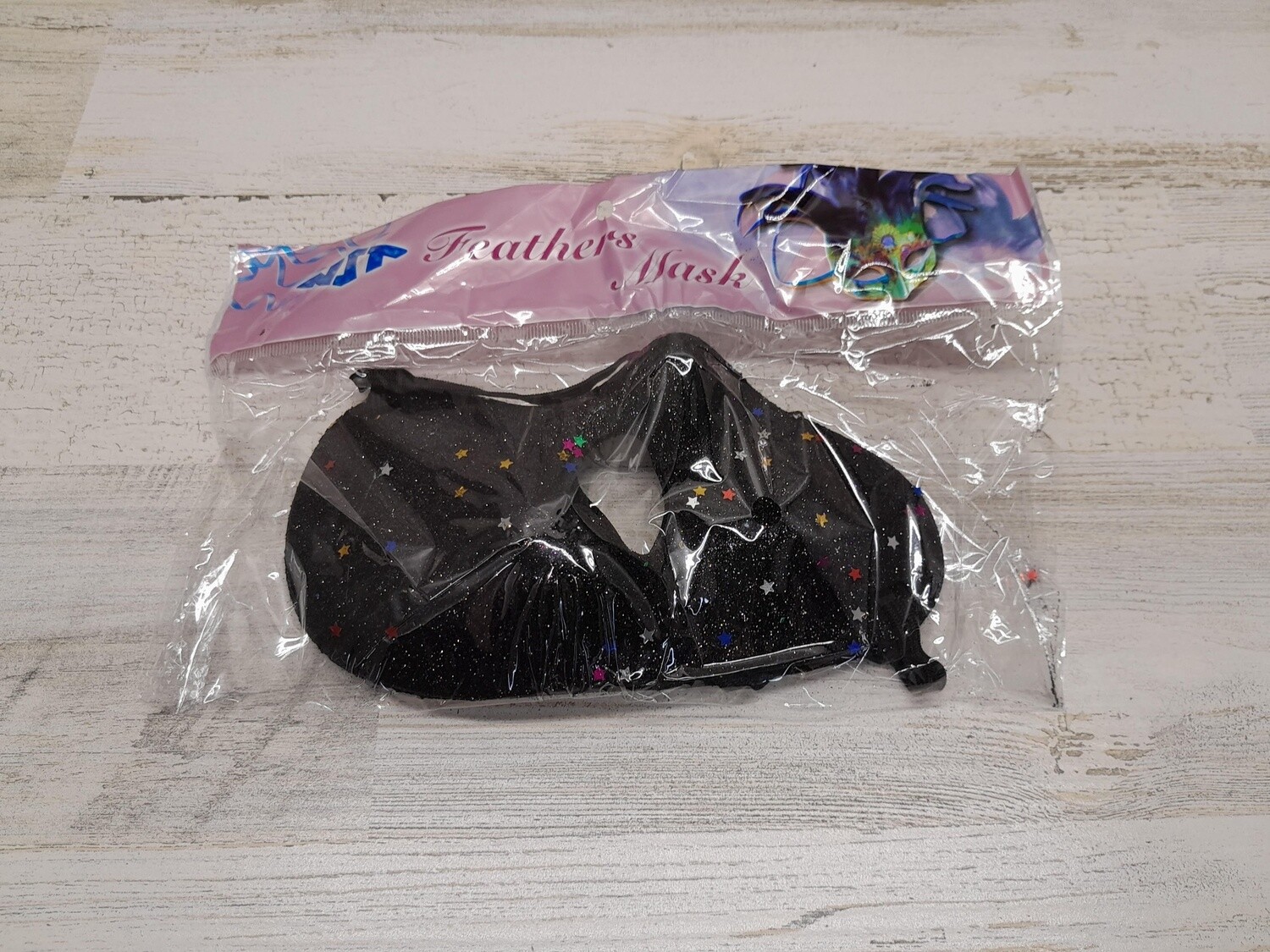 2pc Glitter Mask Black