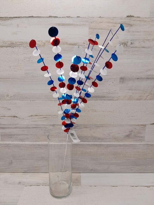 28&quot; Patriotic Disc Spray x8 Red/White/Blue