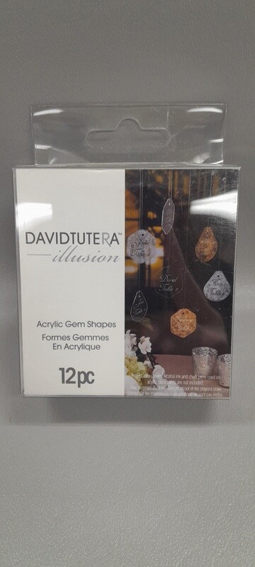 12pc Acrylic Gem Shapes Clear