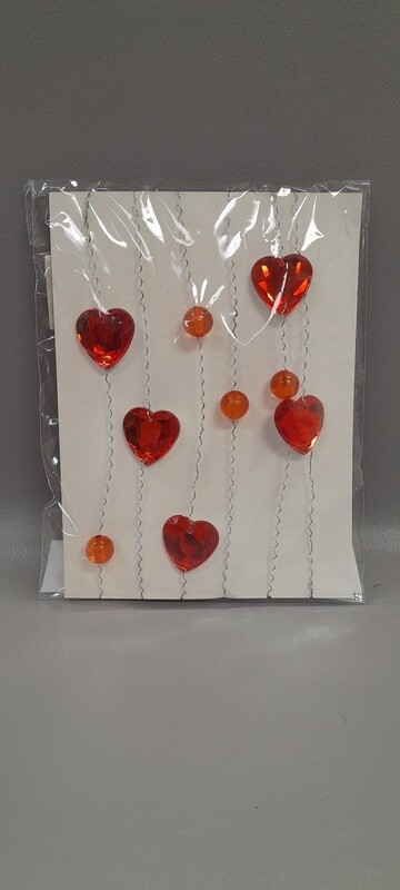 66&quot; Heart Garland Red