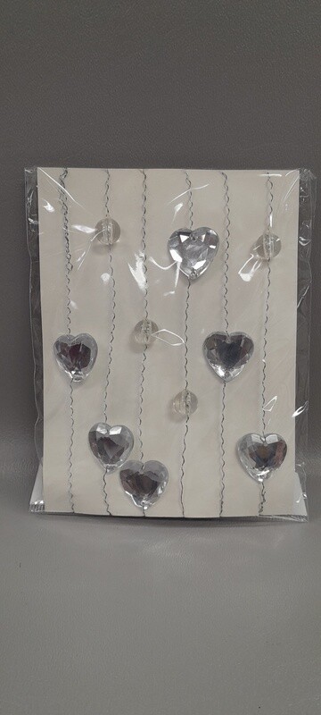 66&quot; Heart Garland Silver