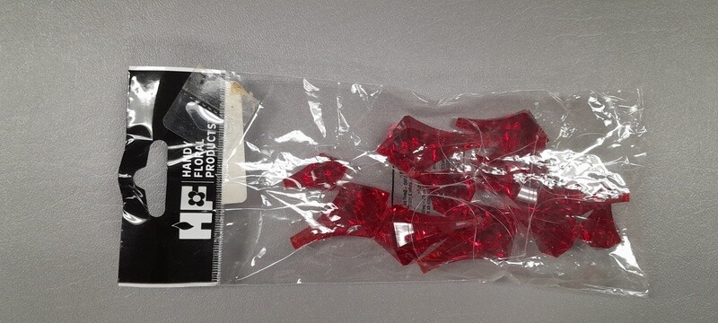 12pc Blunt Teardrop Crystals Red