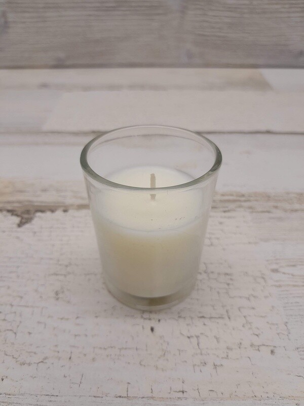 1pc Glass Filled Votive Clear/Ivory