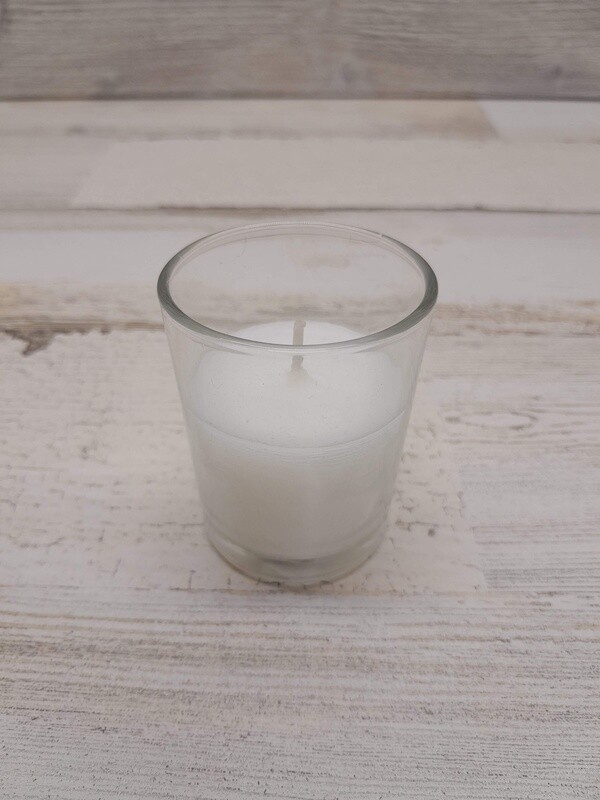 1pc Glass Filled Votive Clear/White