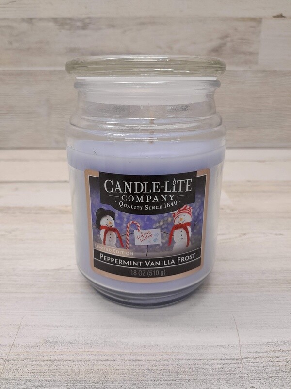 18oz 1 Wick Jar Candle Peppermint Vanilla Frost