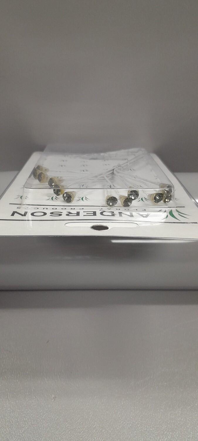 12pc 6mm Rhinestone Pick Black