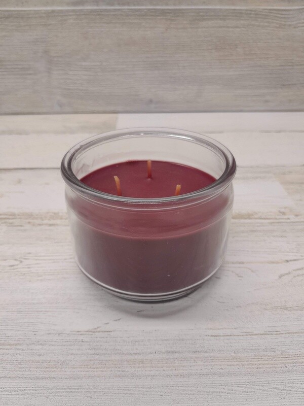 10oz 3 Wick Jar Candle Burgundy Unscented