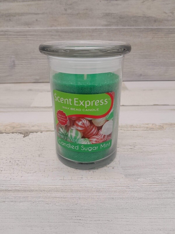 7oz 1 Wick Wax Bead Jar Candle Candied Sugar Mint