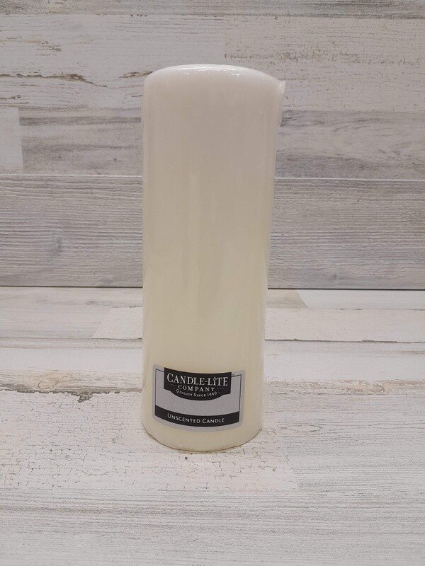 3&quot;x8&quot; Unscented Pillar Candle White