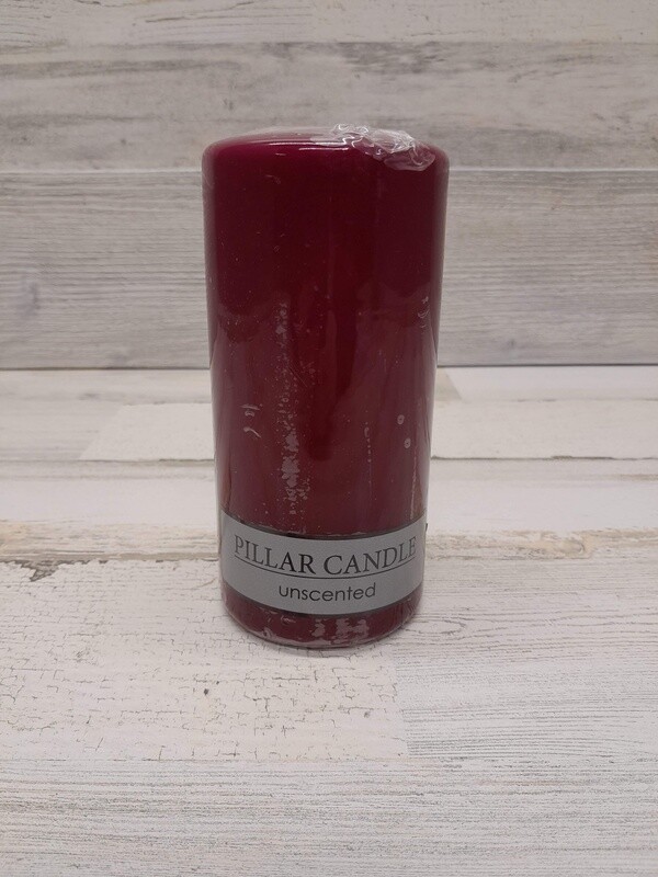2.8&quot;x6&quot; Unscented Pillar Candle Burgundy