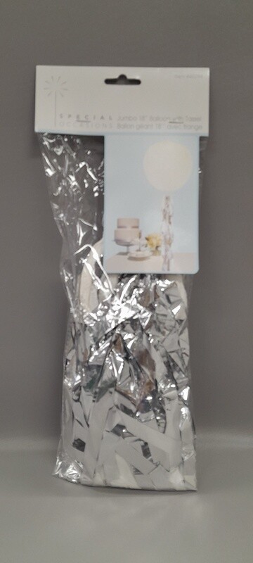 18&quot; Jumbo Balloon With Silver Tassel