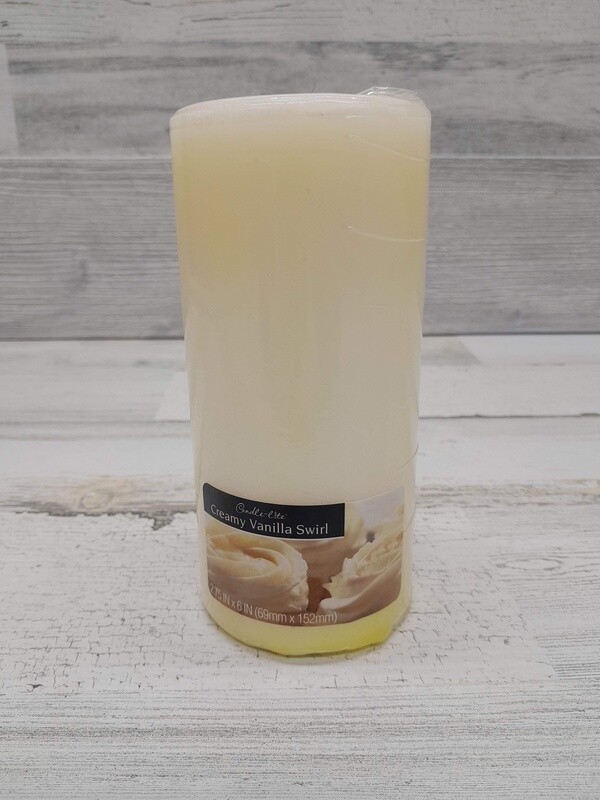 2.75&quot;x6&quot; Pillar Candle Creamy Vanilla Swirl