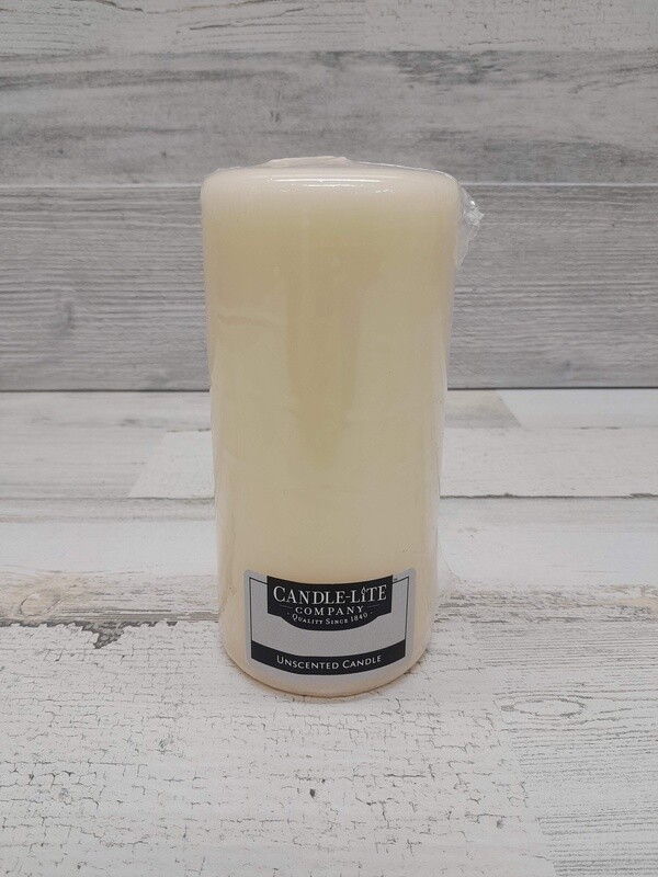 3&quot;x6&quot; Unscented Pillar Candle Ivory