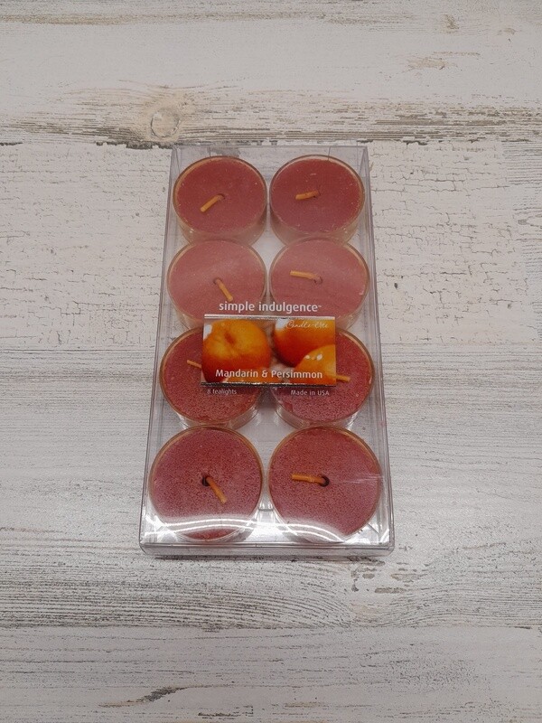 8pc Tea Lights Mandarin &amp; Persimmon