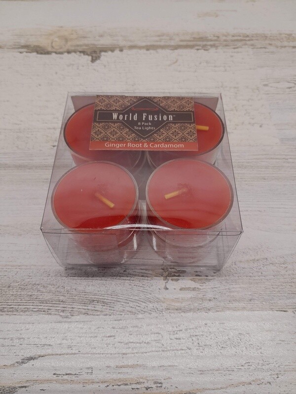 8pc Tea Lights Ginger Root &amp; Cardamom