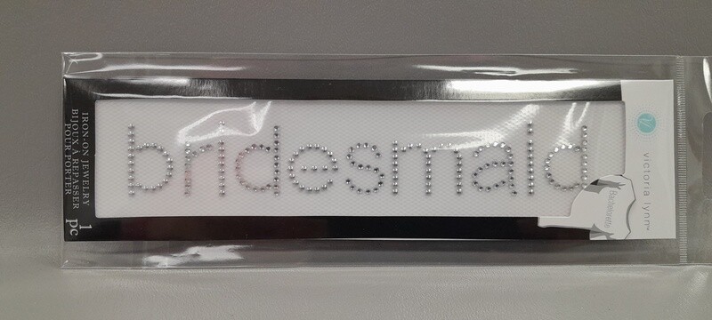 Bridesmaid Rhinestone Iron-On Silver