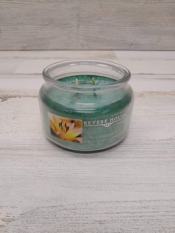 8.5oz 2 Wick Jar Candle Sugar Lily