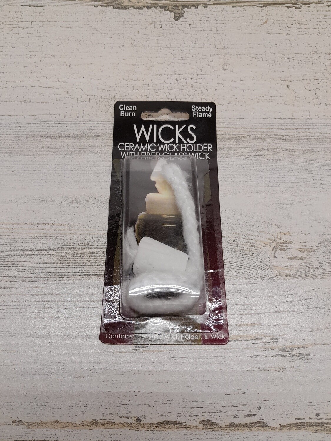 Ceramic Wick Holder w/Fiber Glass Wick
