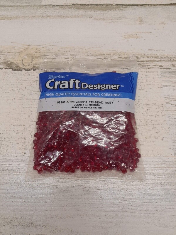 480pc Tri Beads Ruby