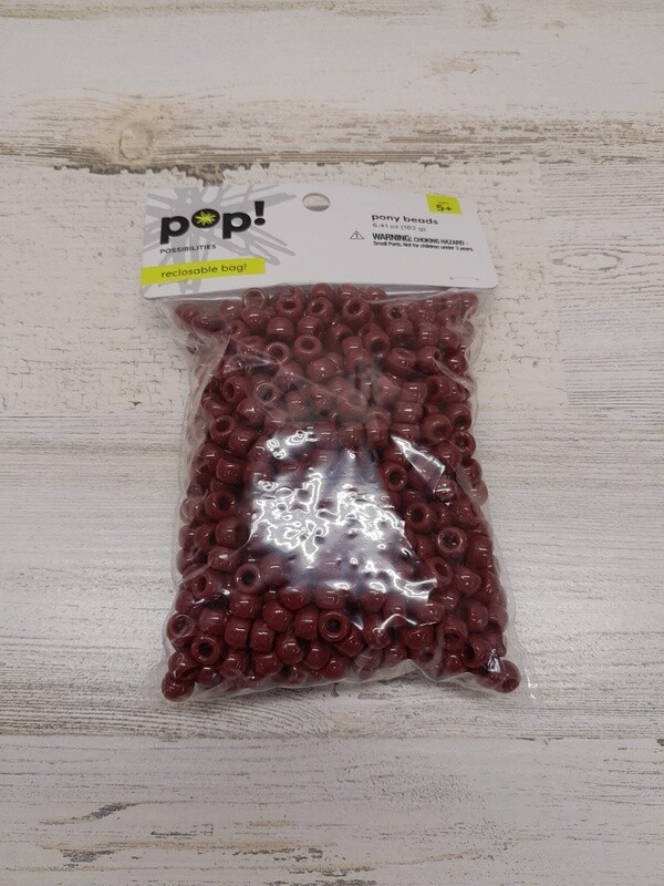 6.41oz Pony Beads Maroon