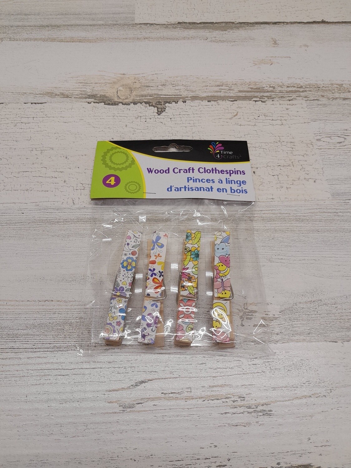 4pc 3&quot; Wood Clothespins