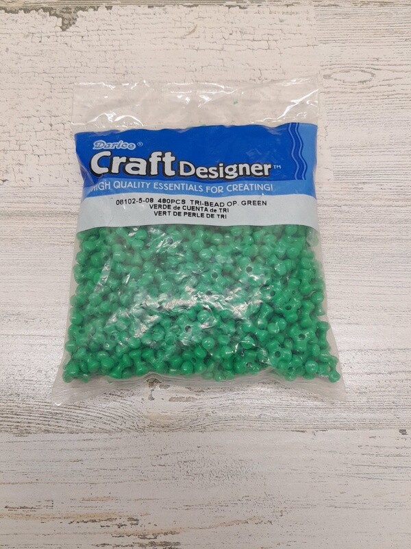 480pc Tri Beads Green