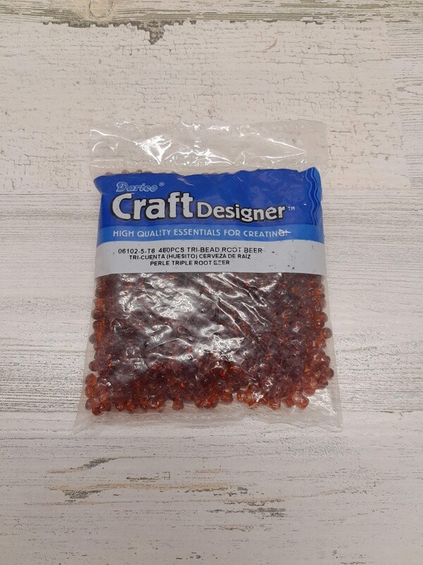 480pc Tri Beads Root Beer