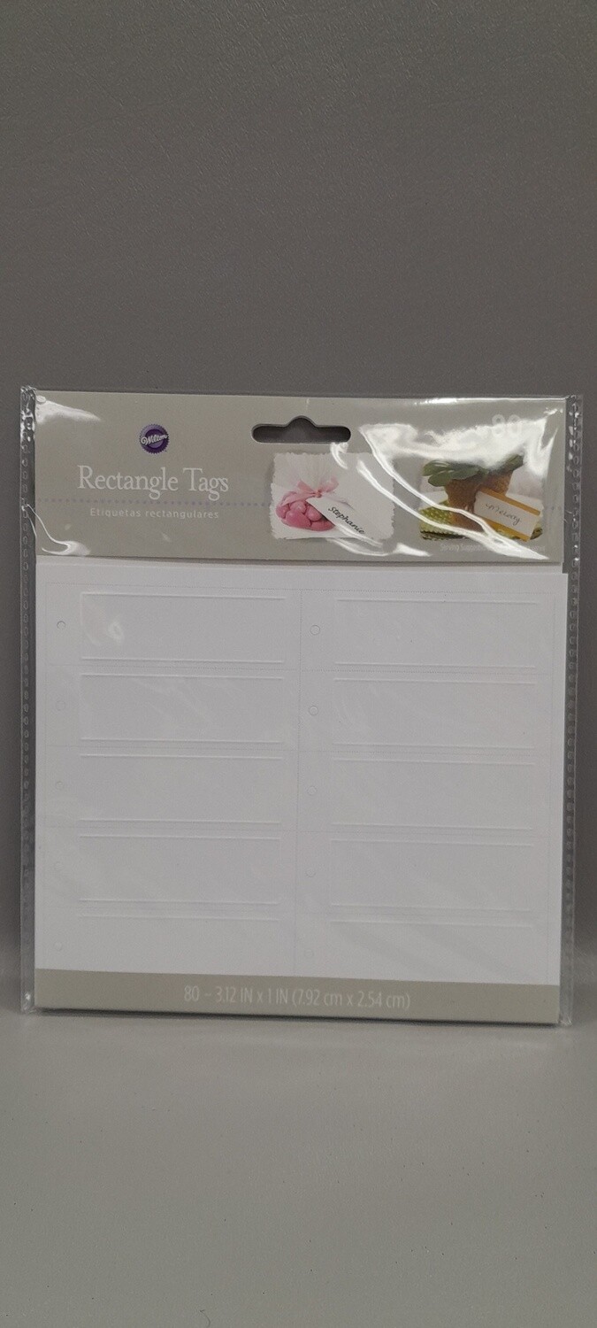 80pc 3&quot;x1&quot; Rectangle Tags White