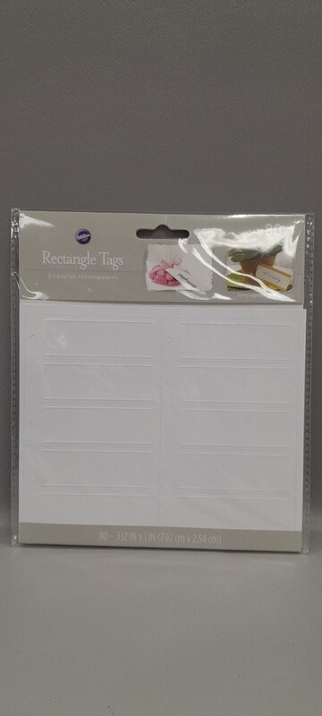 80pc 3&quot;x1&quot; Rectangle Tags White