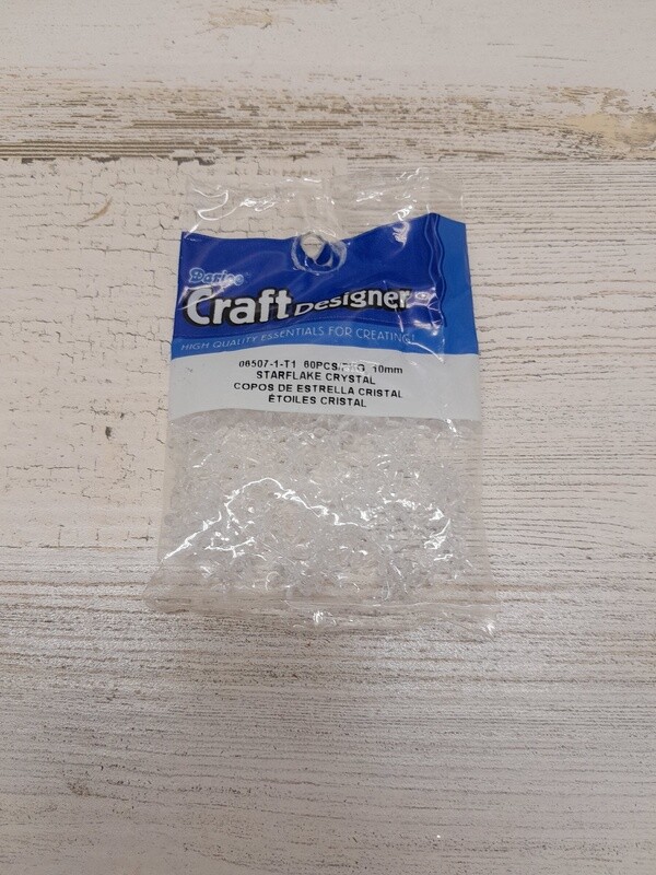 60pc 10mm Starflake Beads Crystal