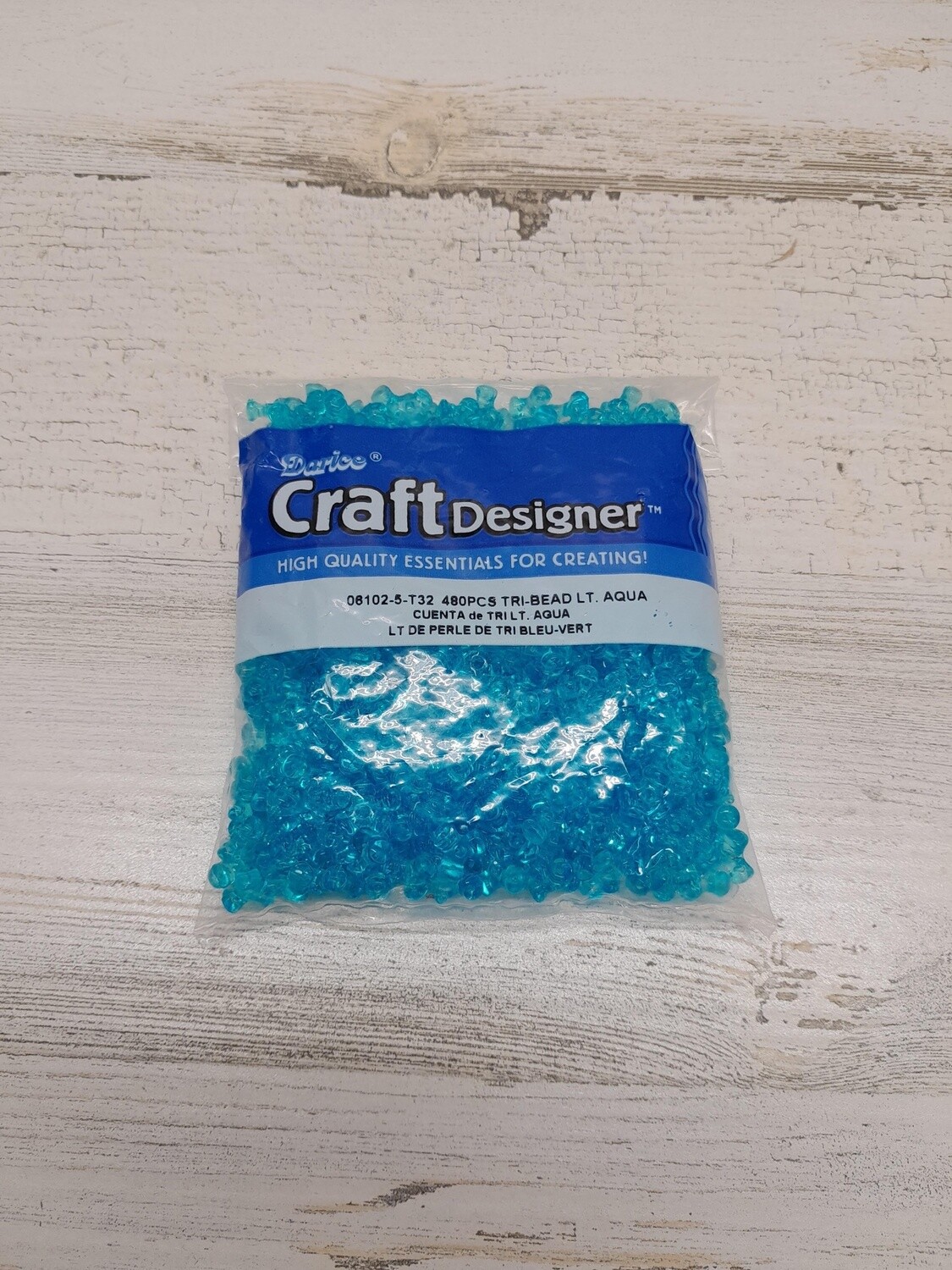 480pc Tri Beads Light Aqua
