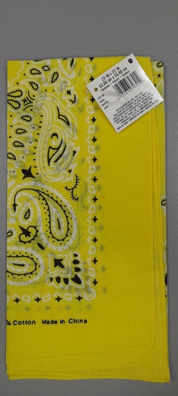 22" Paisley Bandana Yellow