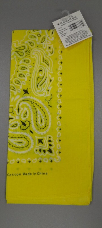 22" Paisley Bandana Neon Yellow