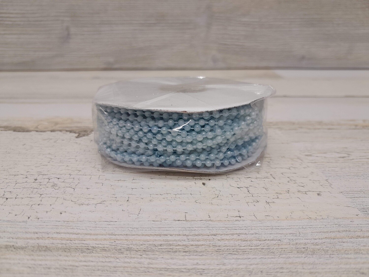 24yd 3mm Plastic MOT Pearl Strand Light Blue