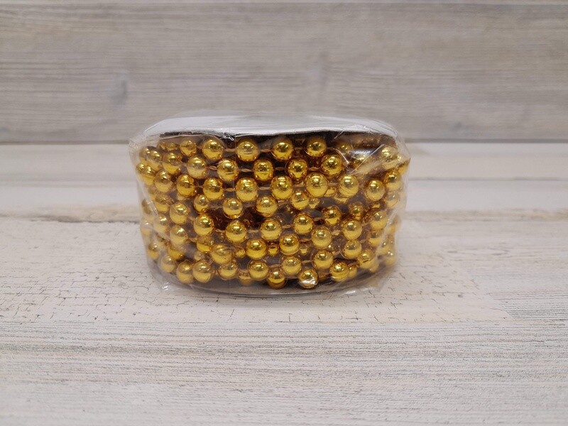 8yd 8mm Plastic MOT Pearl Strand Gold
