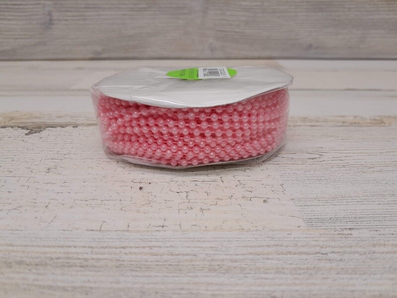 24yd 3mm Plastic MOT Pearl Strand Light Pink