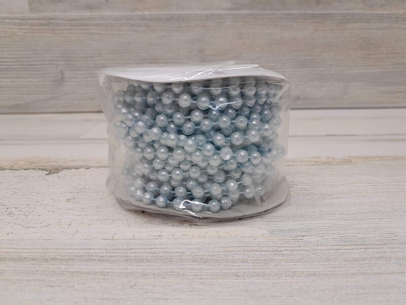 12yd 6mm Plastic MOT Pearl Strand Light Blue