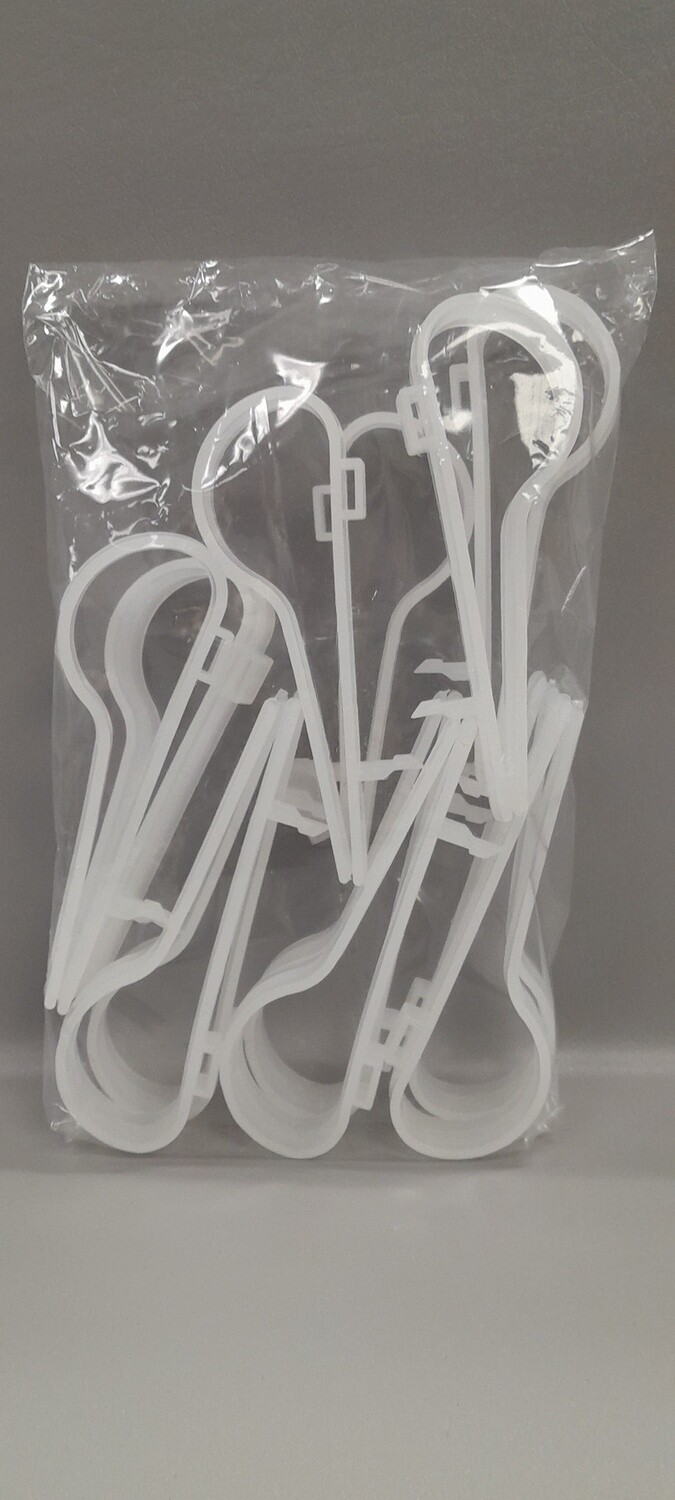 12pc 6.5" Plastic Pew Clip Clear