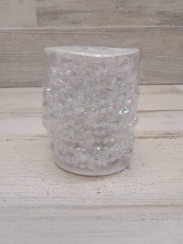 8yd 16mm Acrylic Diamond Bead Strand Clear AB
