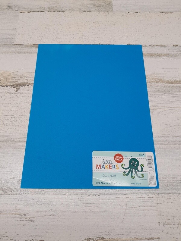 9&quot;x12&quot; 2mm Foam Sheet  Sea Blue