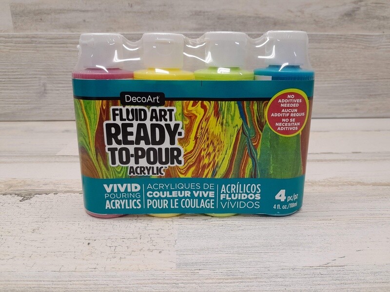 4pc 4oz Acrylic Pouring Kit Tropical