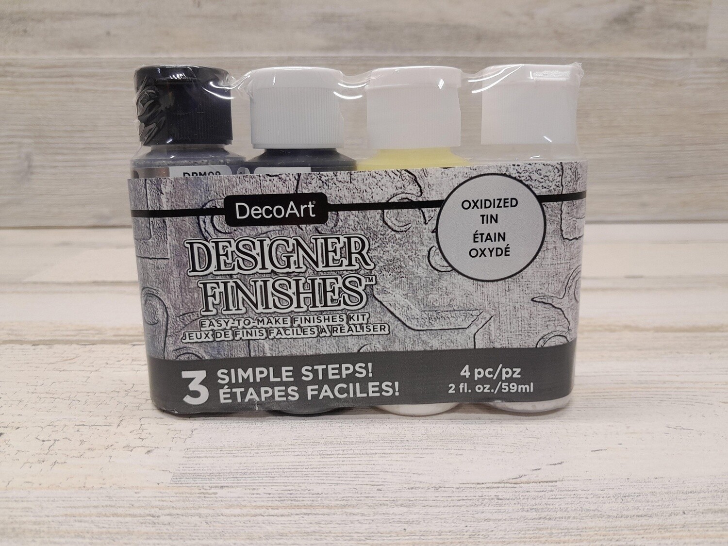 4pc 2oz Acrylic Paint Oxidized Tin