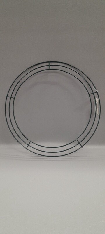 14&quot; 3 Ring Wire Wreath Form Green