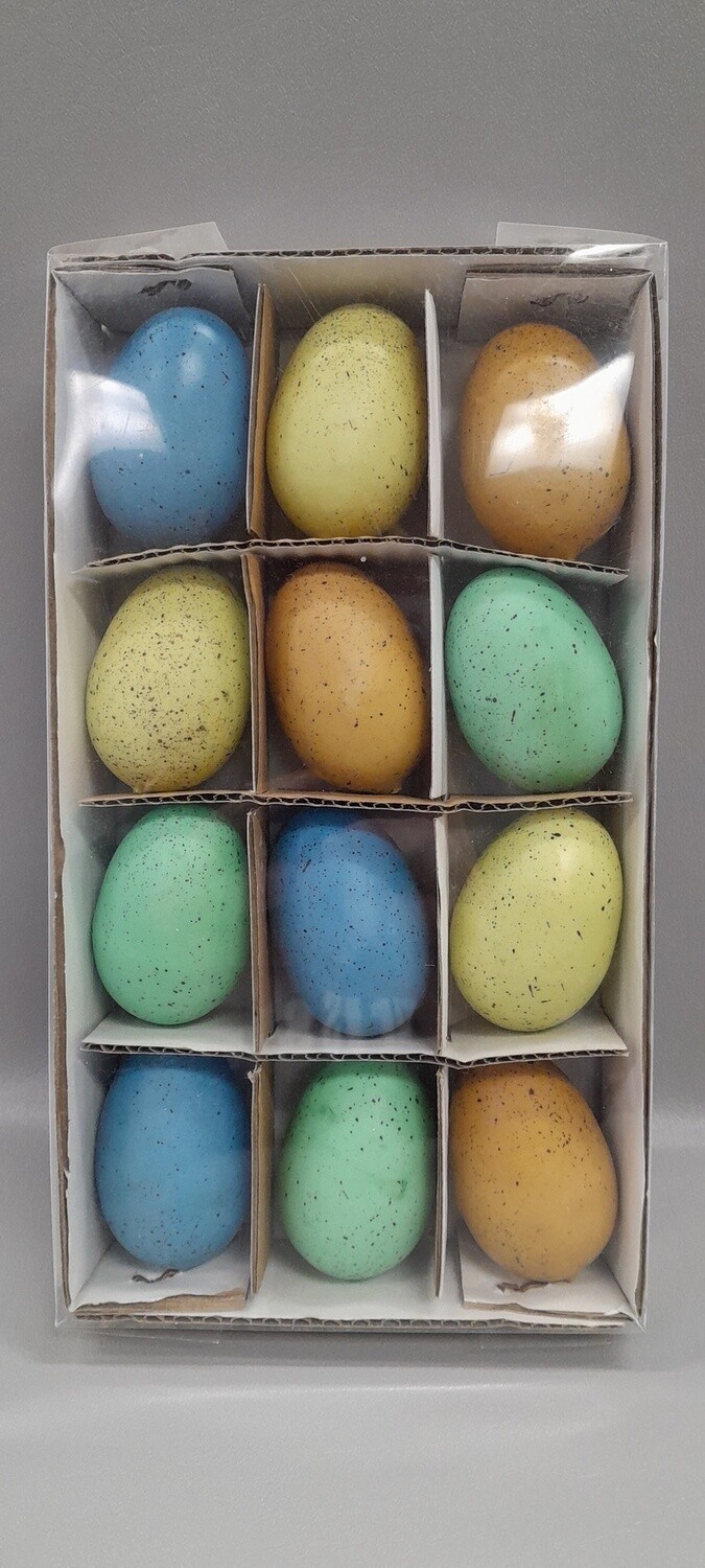 12pc 2.5" Artificial Eggs Multi