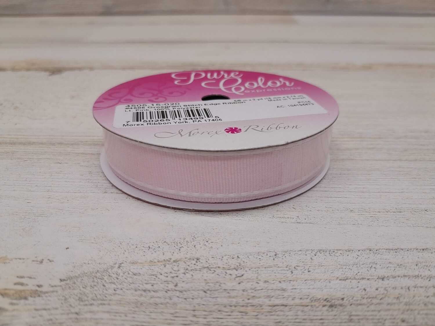 5/8&quot;x3yd Grosgrain Stitch Ribbon Light Pink
