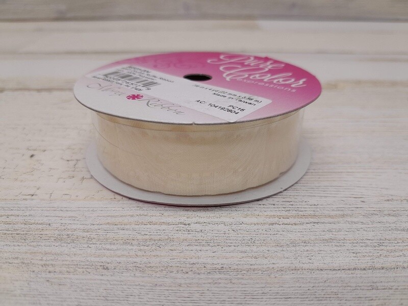 7/8&quot;x4yd Double Ruffle Ribbon Ivory