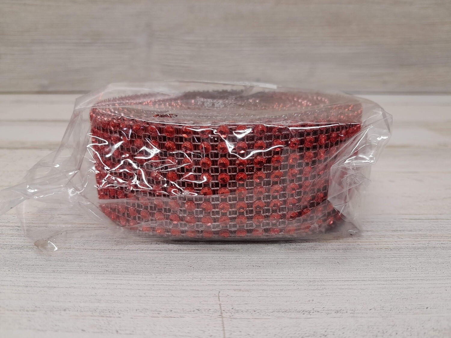8 Row 4mm x10yd Rhinestone Mesh Red