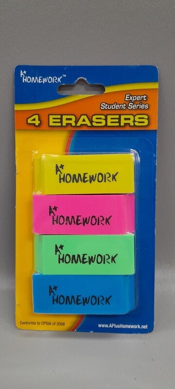 4pc Erasers Multi