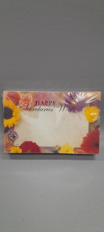 50pc Enclosure Cards Happy Secretaries Week (Flowers)