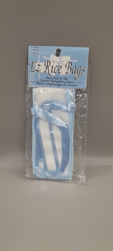 6pc Rice Bag White/Blue